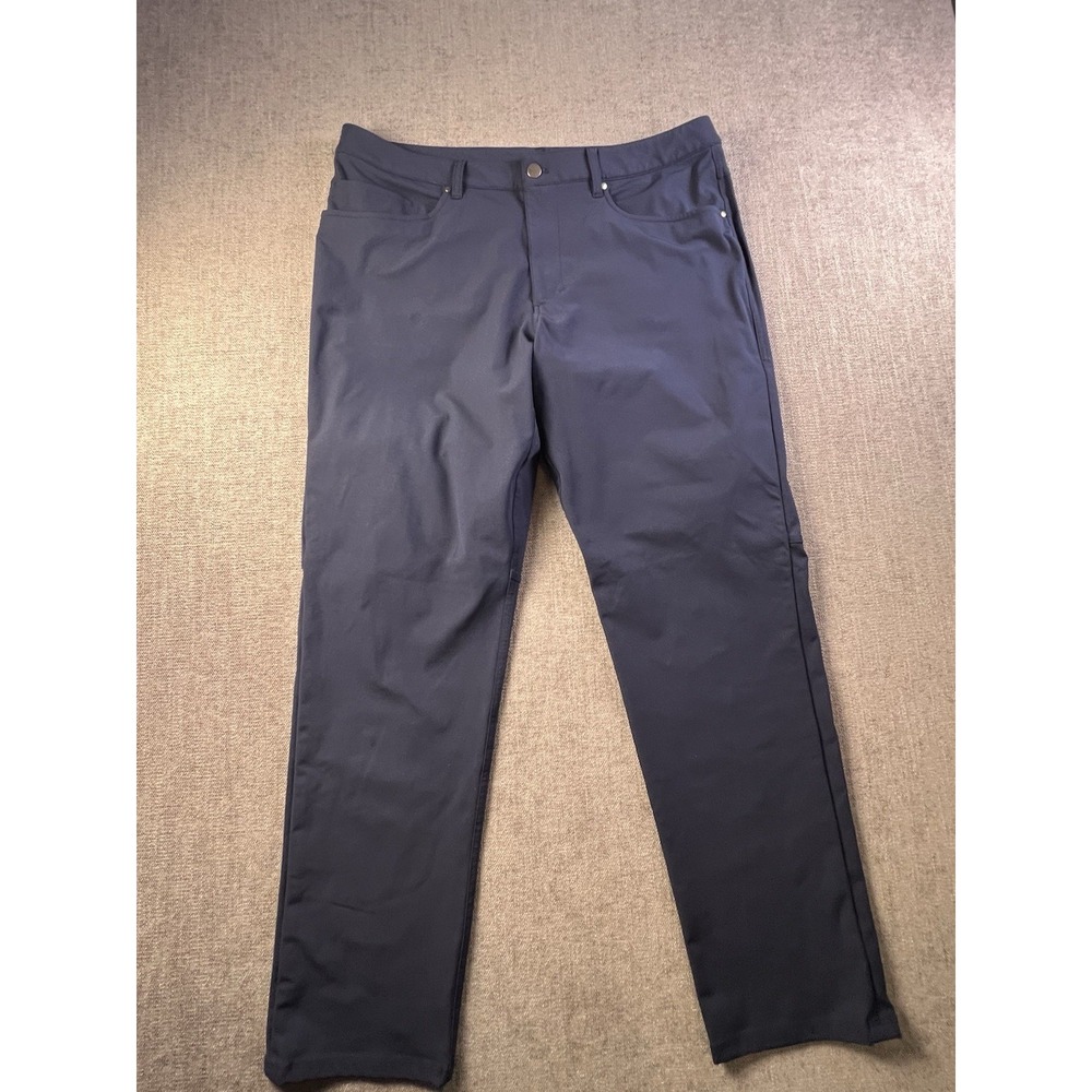 Lululemon ABC Tech Performance Pants Men's 36x31 Blue 5 Pocket Golf Wicking